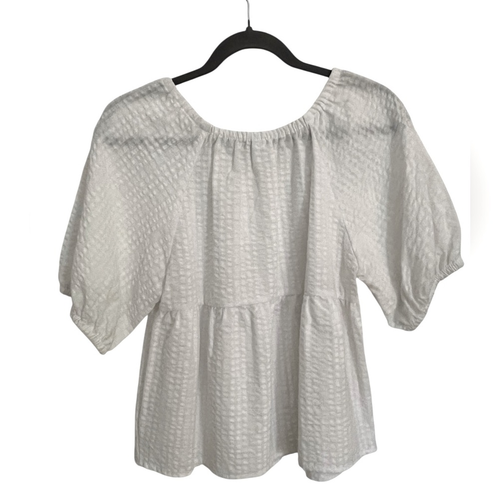 White cotton Old Navy boho top.